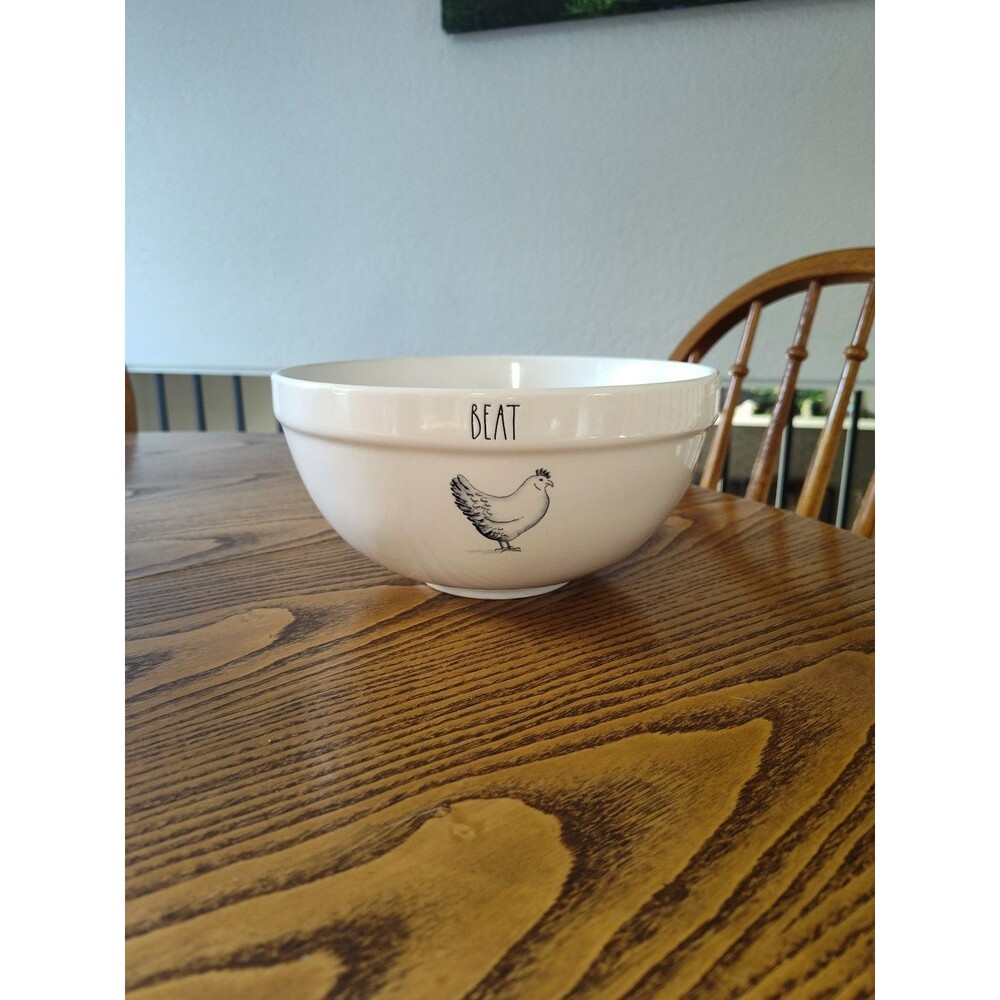 Rea Dunn Farmline Mixing Bowl Beat with Chicken Image Retired 8 1/4'" W Unused